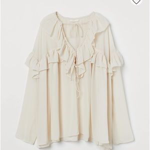 Semi-sheer cream blouse. EUC